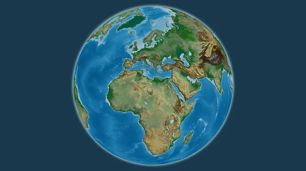 Physical Globe Map Centered Libya — Stock Photo, Image