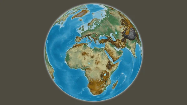 以利比亚为中心的全球救济地图 — 图库照片