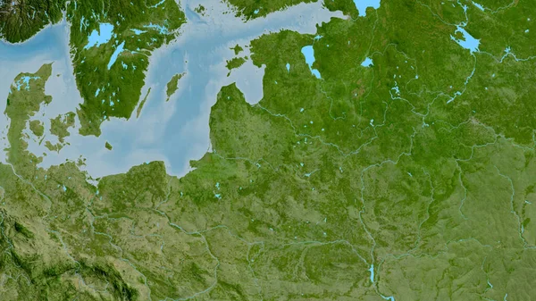 Close Mapa Global Centrado Lituânia — Fotografia de Stock