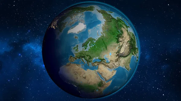 以立陶宛为中心的卫星全球地图 — 图库照片