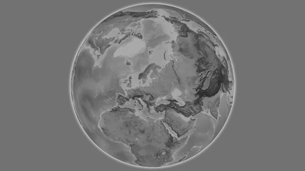 以立陶宛为中心的灰度全球地图 — 图库照片