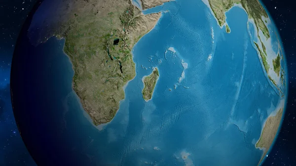 Satellite Globe Map Centered Madagascar — Stock Photo, Image