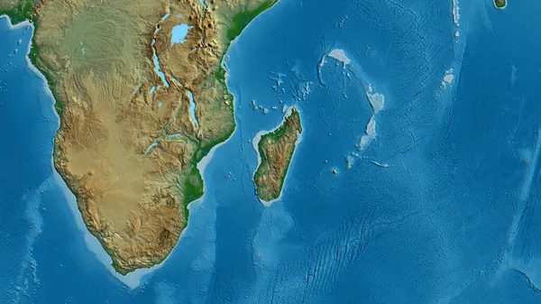 Physical Map Centered Madagascar Neighborhood Area — Stock Photo, Image