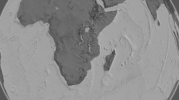 Карта Земного Шара Билевел Центром Малави — стоковое фото