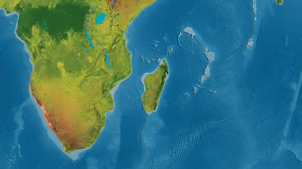 Topographic Map Centered Madagascar Neighborhood Area — Stock Photo, Image