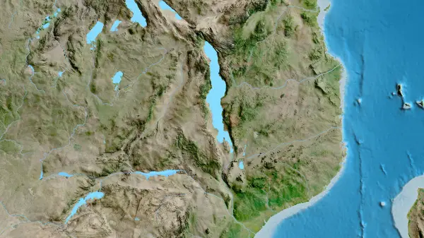 Närbild Asatellit Karta Centrerad Malawi — Stockfoto