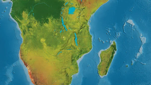 Topografische Kaart Gecentreerd Wijk Malawi — Stockfoto