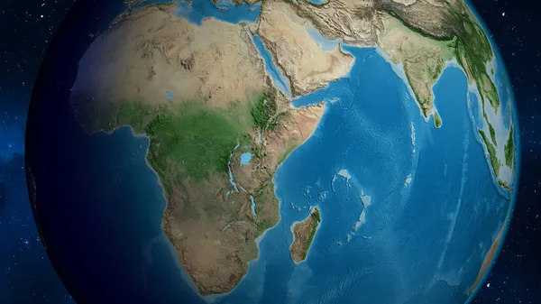 Satellite Globe Map Centered Kenya — Stock Photo, Image