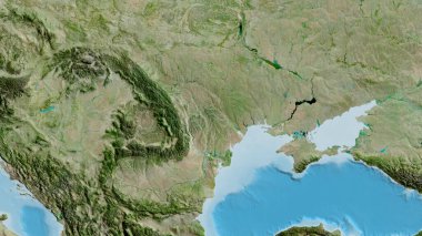 Moldova merkezli asatelit haritaya yakın plan