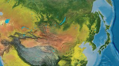 Topografik harita Moğolistan mahallesine odaklandı