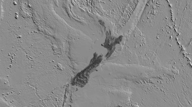 Yeni Zelanda merkezli abilevel haritasına yakın plan