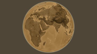 Sepia yükseklik haritası Umman 'a odaklandı