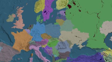 İdari harita Polonya 'nın mahalle bölgesine odaklandı