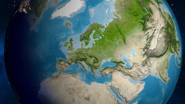 Polonya merkezli uydu küresel haritası