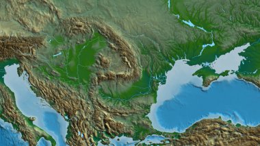 Romanya merkezli afizik haritaya yakın plan