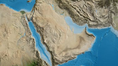 Suudi Arabistan merkezli asatelit haritaya yakın plan