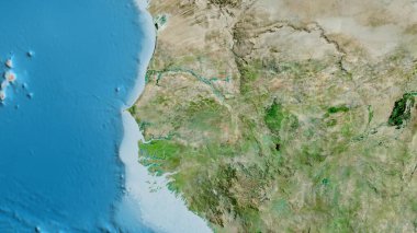 Senegal merkezli asatelit haritasının yakın plan görüntüsü