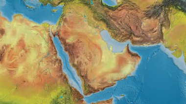 Topografik harita Suudi Arabistan mahallesine odaklandı