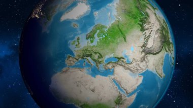 Slovakya merkezli uydu küresel haritası