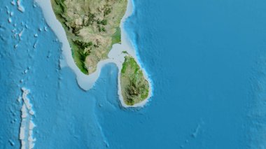 Sri Lanka merkezli asatelit haritanın yakın plan görüntüsü