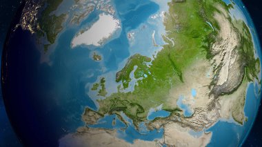 İsveç merkezli uydu dünya haritası