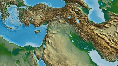 Suriye 'nin semt bölgesine odaklı fiziksel harita