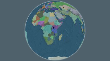 Tanzanya merkezli idari dünya haritası