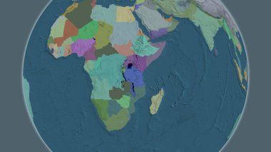 İdari harita Tanzanya mahalle bölgesine odaklandı