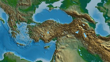 Türkiye merkezli afizik haritaya yakın plan