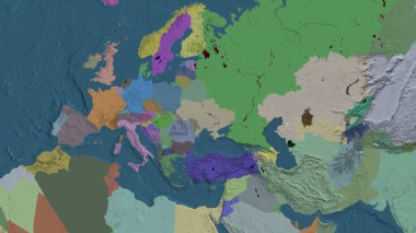 İdari harita Ukrayna mahalle bölgesine odaklandı