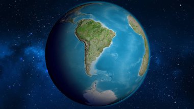 Uruguay merkezli uydu küresel haritası