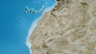 Batı Sahra 'da merkezli asatelit haritaya yakın çekim