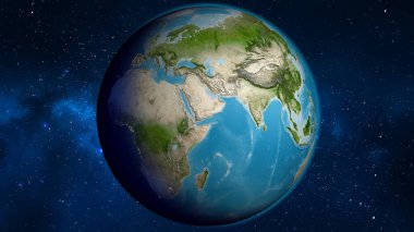 Yemen merkezli uydu küresel haritası