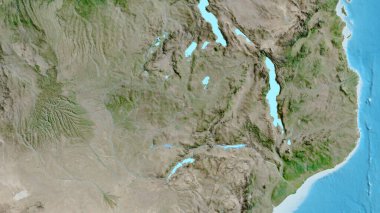 Zambiya merkezli asatelit haritaya yakın plan