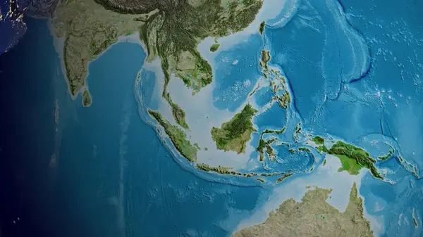 Peta Satelit Berpusat Pada Wilayah Tetangga Malaysia — Stok Foto