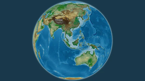 マレーシアを中心とした物理的な地球地図 — ストック写真