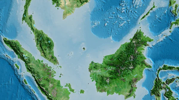 Zbliżenie Mapy Satelitarnej Skoncentrowanej Malezji — Zdjęcie stockowe