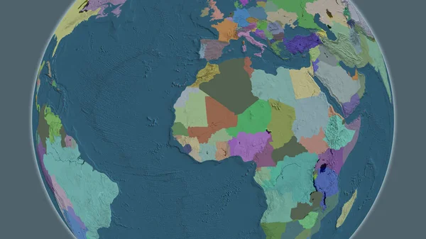 Verwaltungsglobalkarte Mit Mali Mittelpunkt — Stockfoto