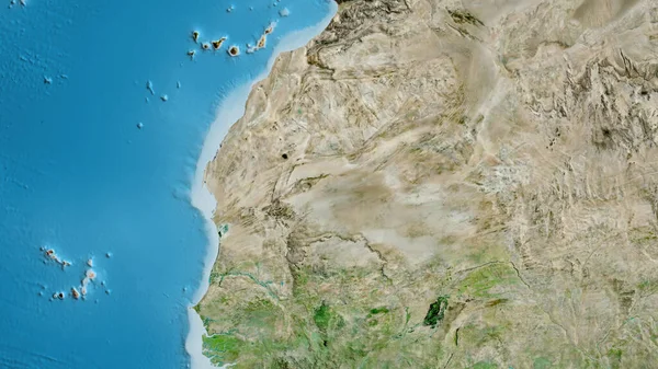 Närbild Asatellitkarta Med Centrum Mauretanien — Stockfoto