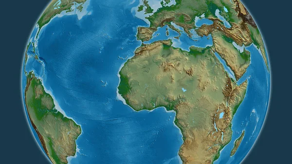 Physical Globe Map Centered Mali — Stock Photo, Image