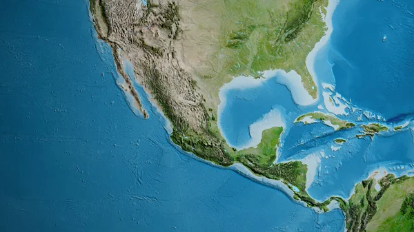 以墨西哥邻近地区为中心的卫星地图 — 图库照片