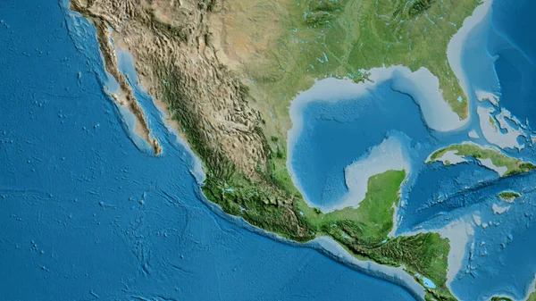Gros Plan Carte Asatellite Centrée Sur Mexique — Photo