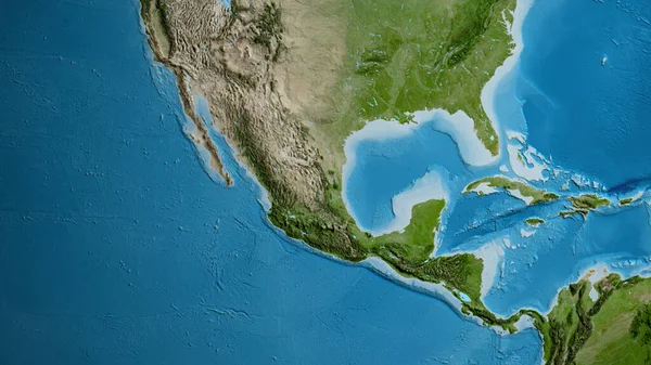 メキシコ周辺を中心とした衛星地図 — ストック写真