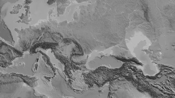 モルドバ周辺を中心としたグレースケールマップ — ストック写真