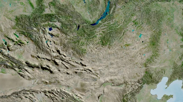 Nahaufnahme Einer Asatelliten Karte Mit Der Mongolei Zentrum — Stockfoto