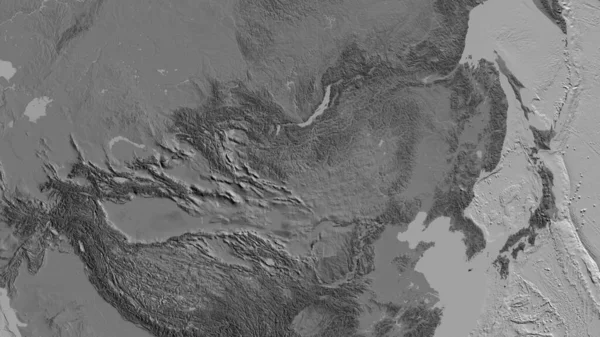 モンゴル周辺を中心としたビレベルマップ — ストック写真