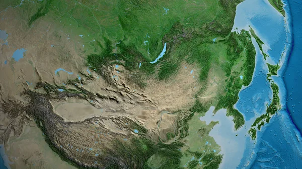 Satellite Map Centered Mongolia Neighborhood Area — Stock Photo, Image