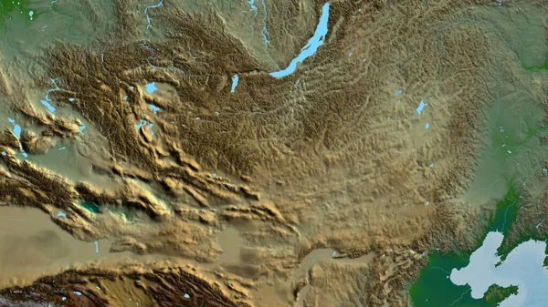 Mongóliára Összpontosító Afizikai Térkép Közelsége — Stock Fotó