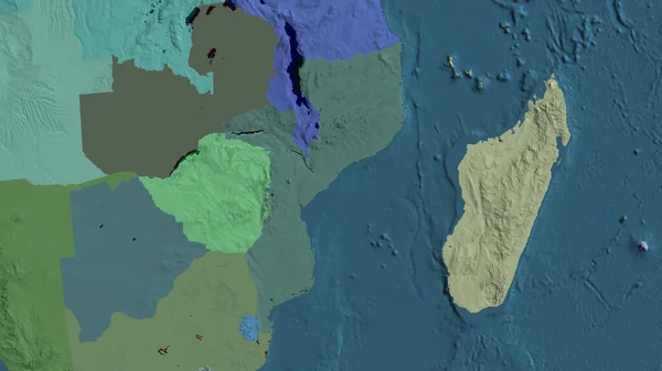 Крупный План Административной Карты Мозамбика — стоковое фото