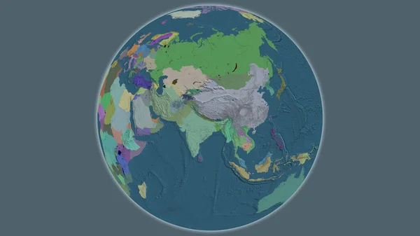 Carte Globe Administratif Centrée Sur Népal — Photo